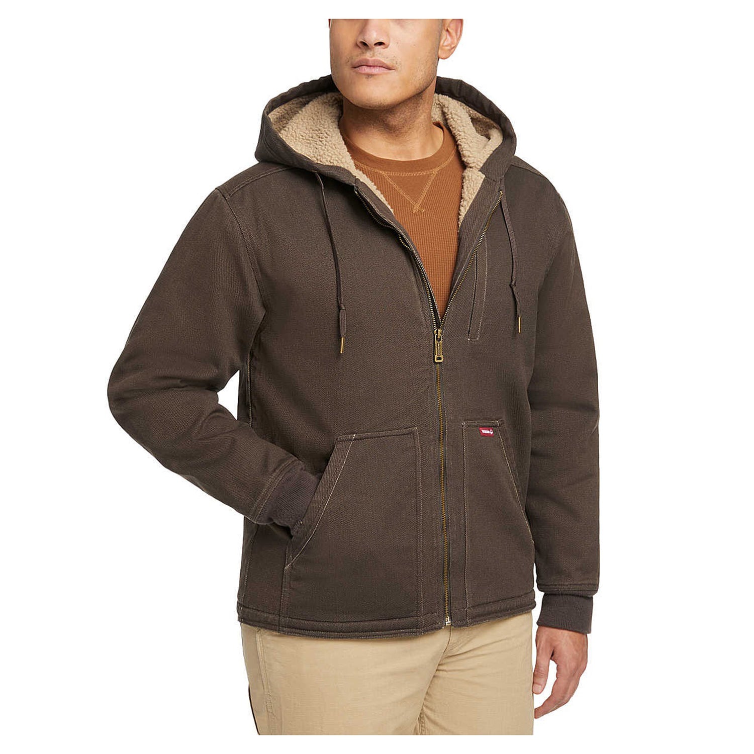 Peltz Shoes  Men's Wolverine Upland Sherpa Lined Hooded Jacket Java W1210270-208
