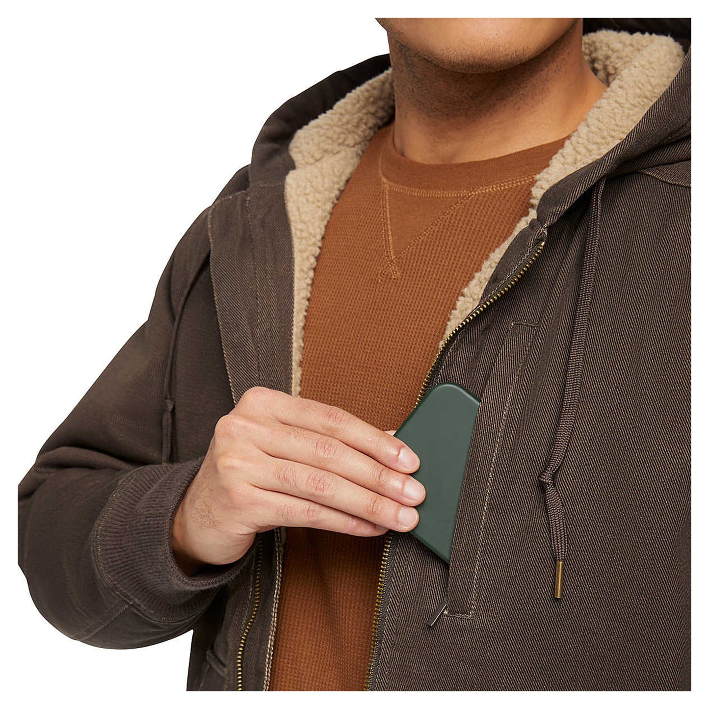 Peltz Shoes  Men's Wolverine Upland Sherpa Lined Hooded Jacket Java W1210270-208