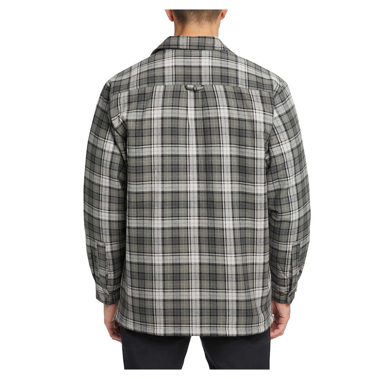 Peltz Shoes  Men's Wolverine Hastings Sherpa Lined Shirt Jac Asphalt Plaid W1211550-030
