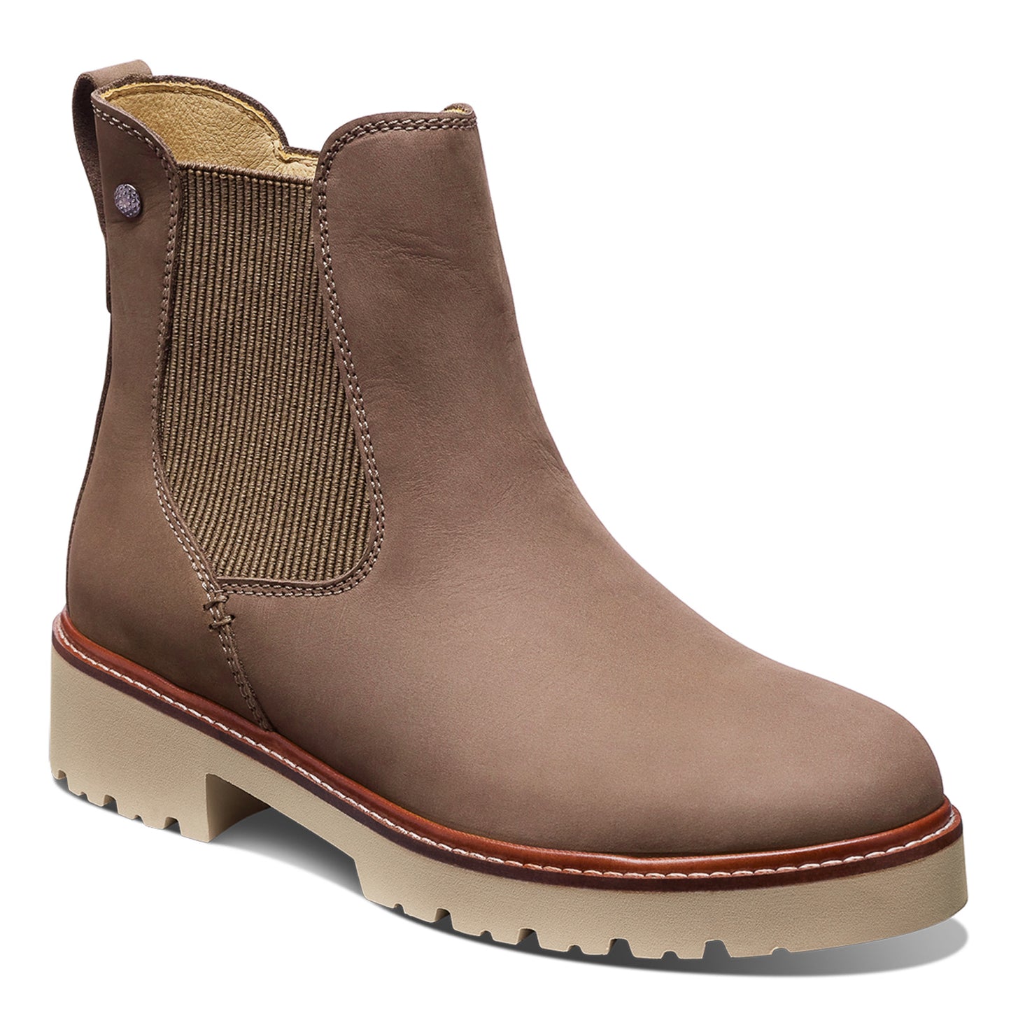 Peltz Shoes  Women’s Samuel Hubbard Van Ness Boot Taupe Nubuck W1500-029