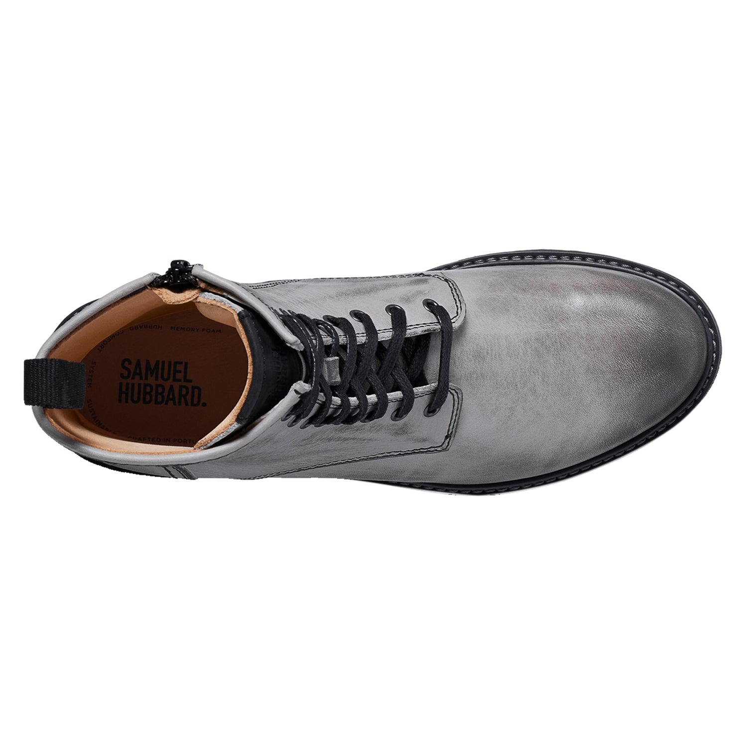 Peltz Shoes  Women’s Samuel Hubbard Lombard Boot Gray Leather W1505-087