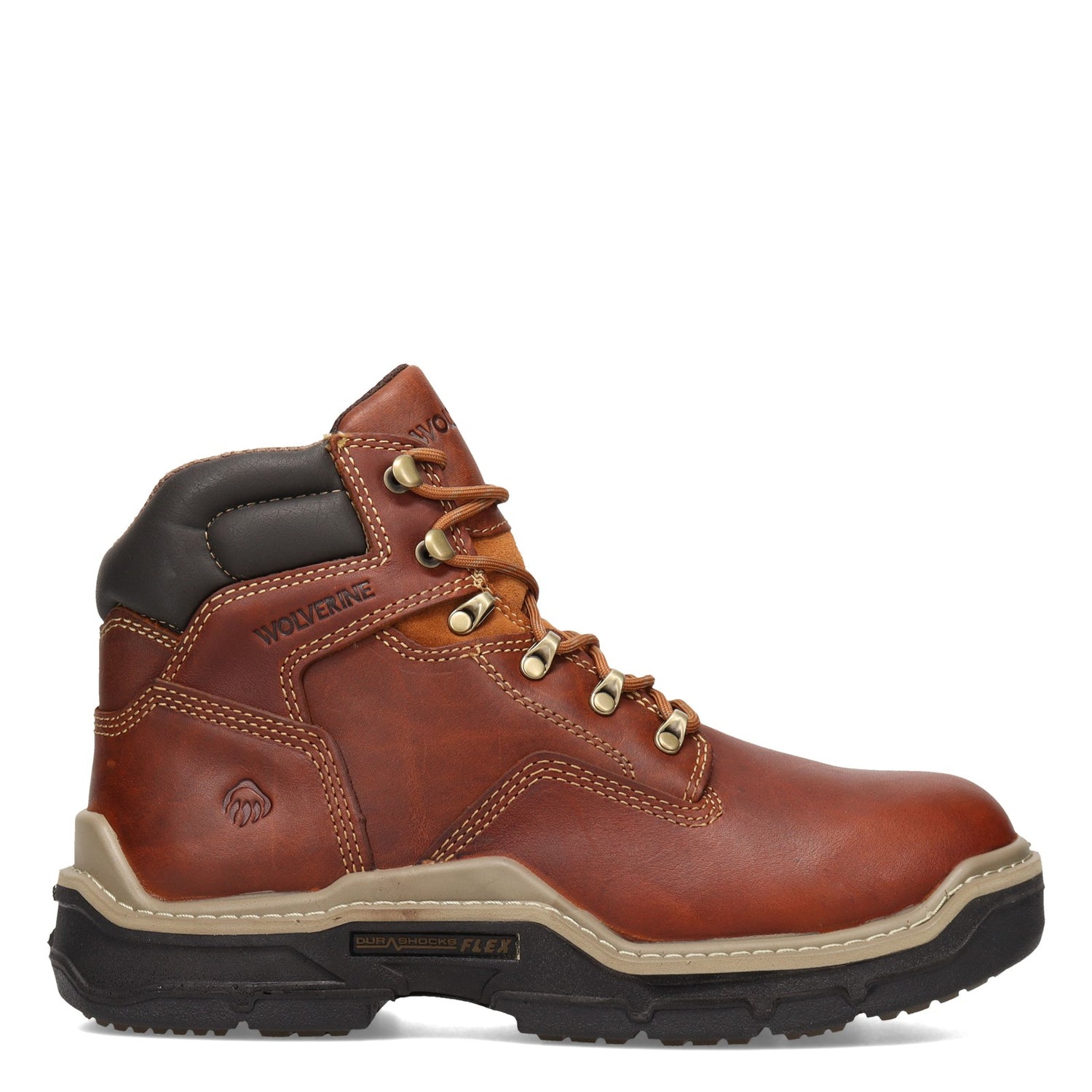 Peltz Shoes  Men's Wolverine Boots Raider Durashocks 6in Work Boot PEANUT W210057