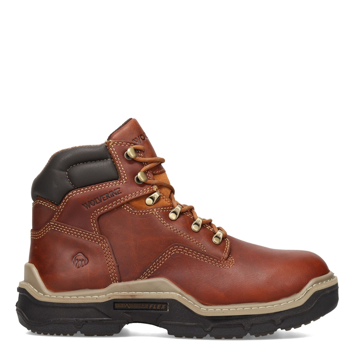 Peltz Shoes  Men's Wolverine Boots Raider Durashocks 6in Work Boot PEANUT W210057