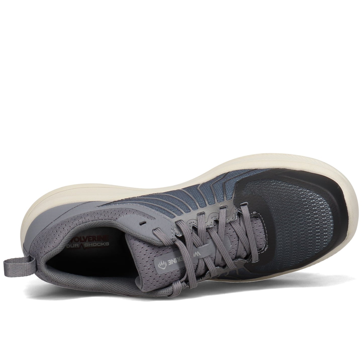 Peltz Shoes  Men's Wolverine Bolt Vent Durashocks Work Shoe BLACK / GRAY W211004