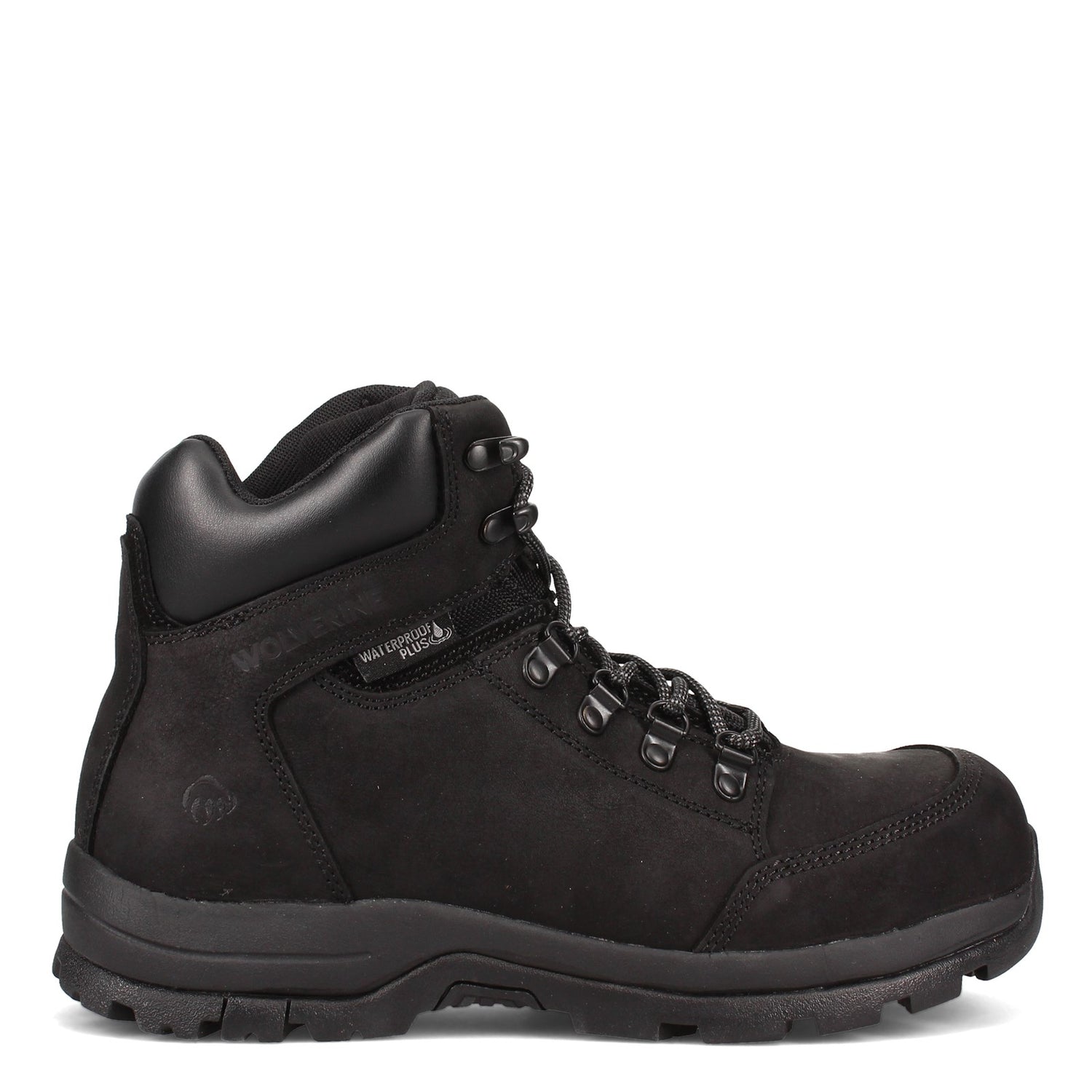 Peltz Shoes  Men's Wolverine Boots Grayson Mid Waterproof Steel Toe Boot BLACK W211042