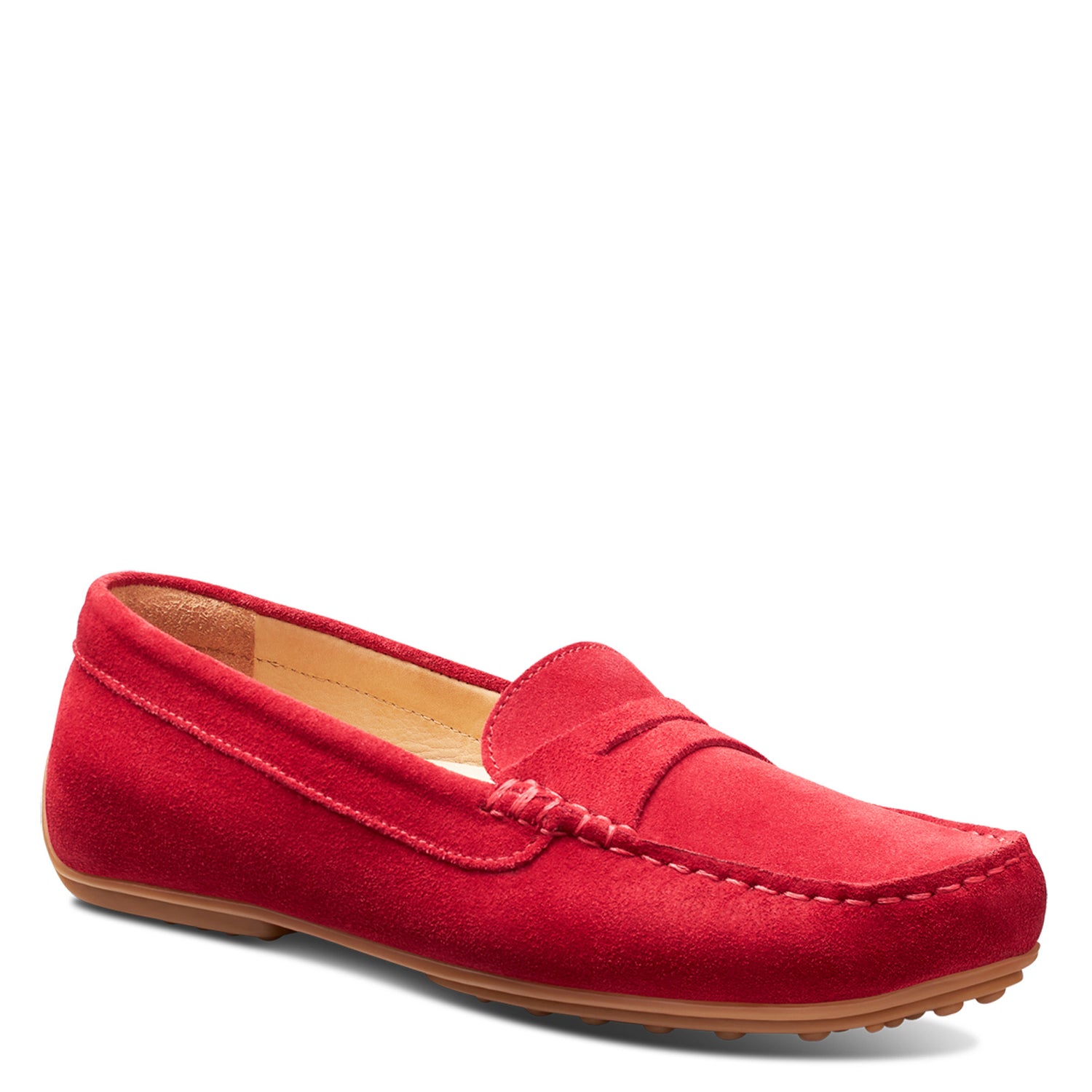 Peltz Shoes  Women's Samuel Hubbard Free Spirit Slip-On Red Suede W2111-412