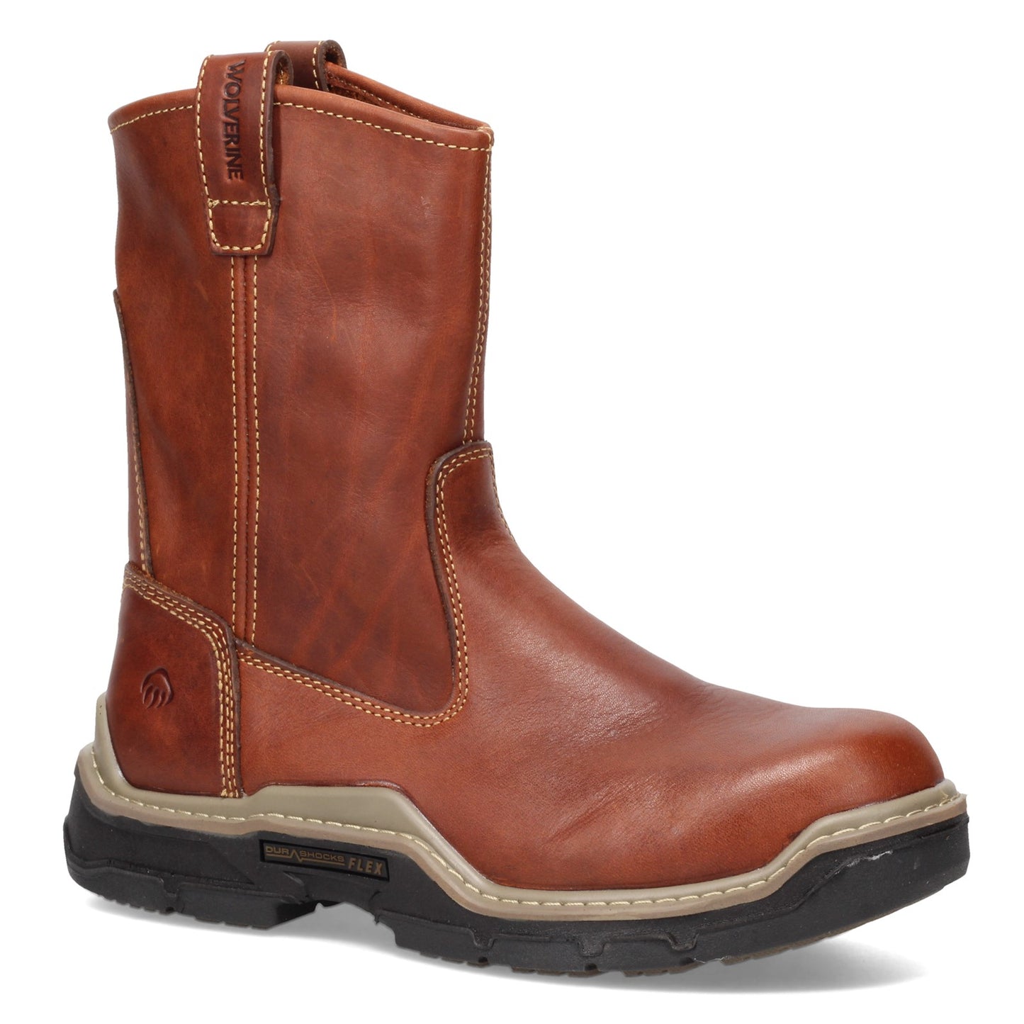 Peltz Shoes  Men's Wolverine Boots Raider Durashocks Carbonmax Wellington Work Boot PEANUT W211105