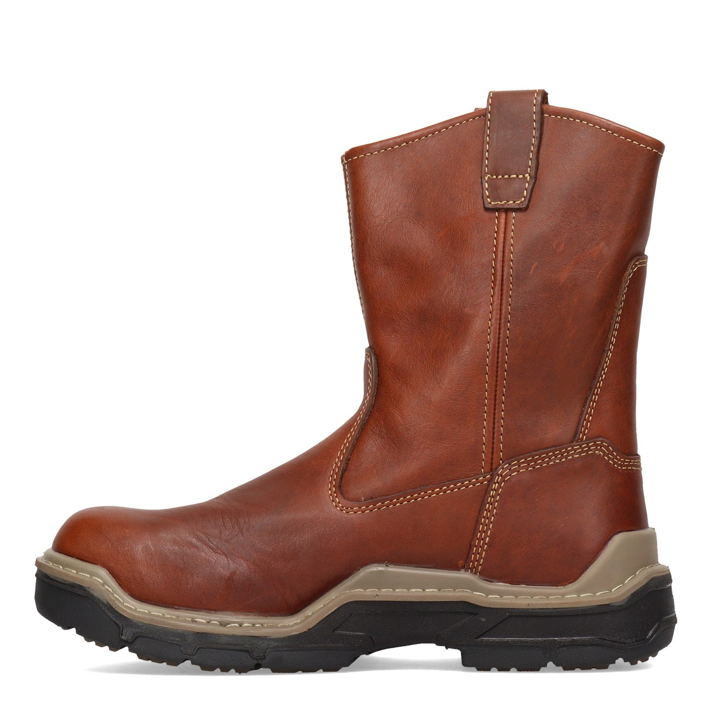 Peltz Shoes  Men's Wolverine Boots Raider Durashocks Carbonmax Wellington Work Boot PEANUT W211105