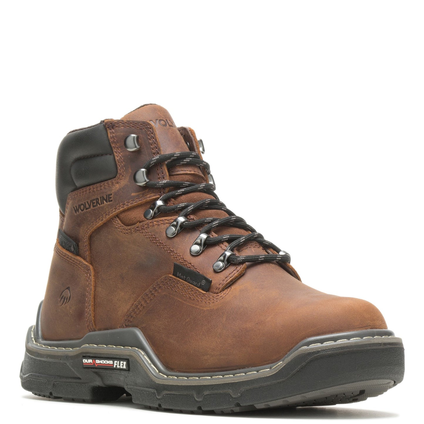 Peltz Shoes  Men's Wolverine Boots Raider Comp Toe Durashocks 6in WP Work Boot PEANUT W211165