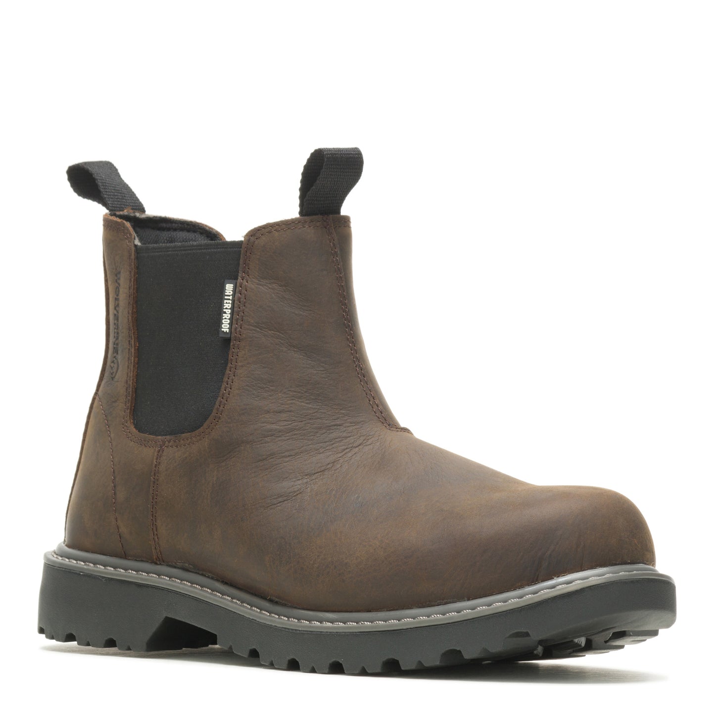 Peltz Shoes  Men's Wolverine Boots Floorhand Romeo Soft Toe Work Boot DARK BROWN W220030