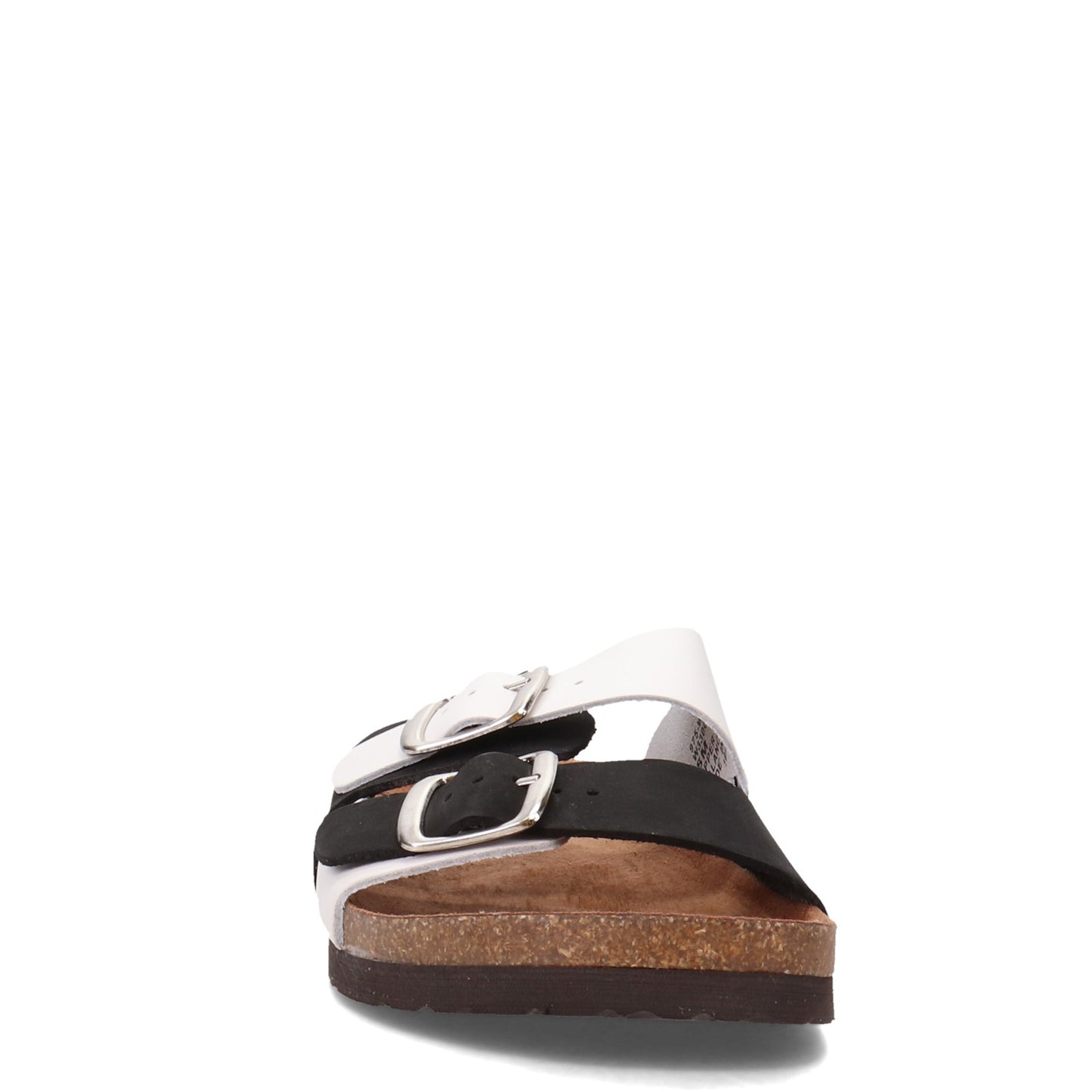 Peltz Shoes  Women's White Mountain Hippy Sandal BLACK / WHITE W33009-975