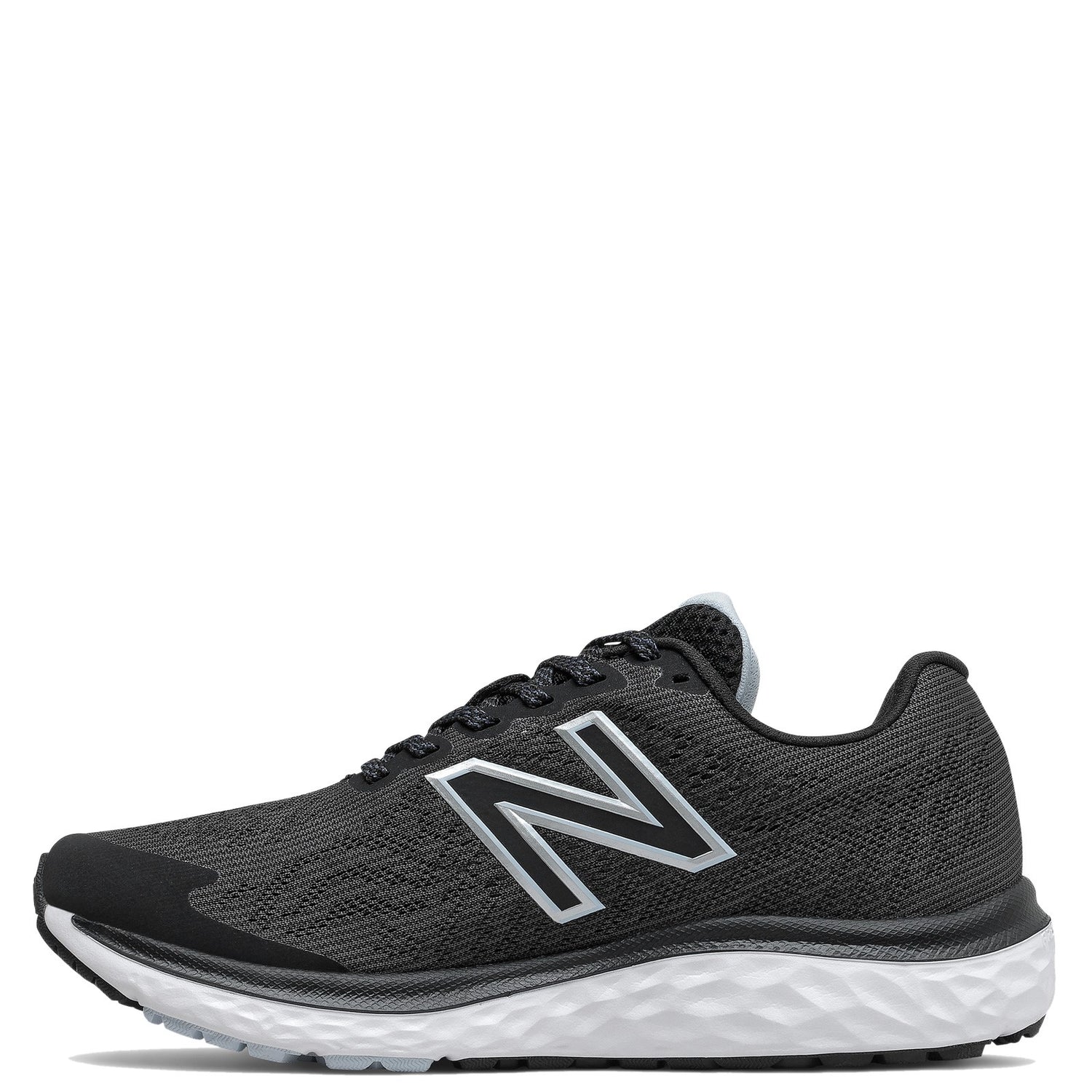 Peltz Shoes  Women's New Balance 680v7 Running Shoe BLACK / WHITE W680LK7