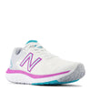Peltz Shoes  Women's New Balance 680v7 Running Shoe White Turquoise Pink W680WN7