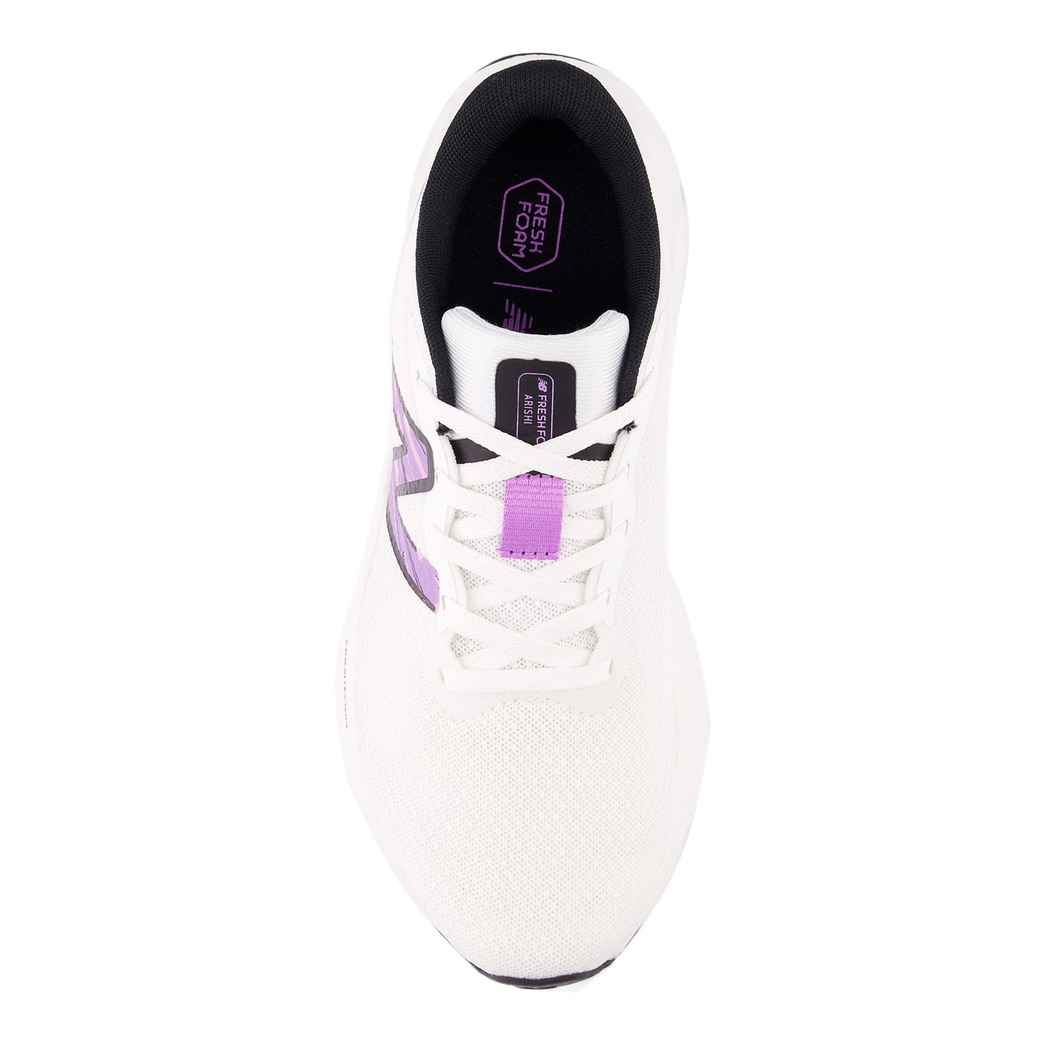 Peltz Shoes  Women's New Balance Arishi Fresh Foam v4 Running Shoe WHITE/BLACK/PURPLE FADE WARISBW4