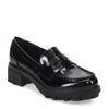 Peltz Shoes  Women's Unisa Wennie Loafer Black Crinkle Patent WENNIE-BLK03