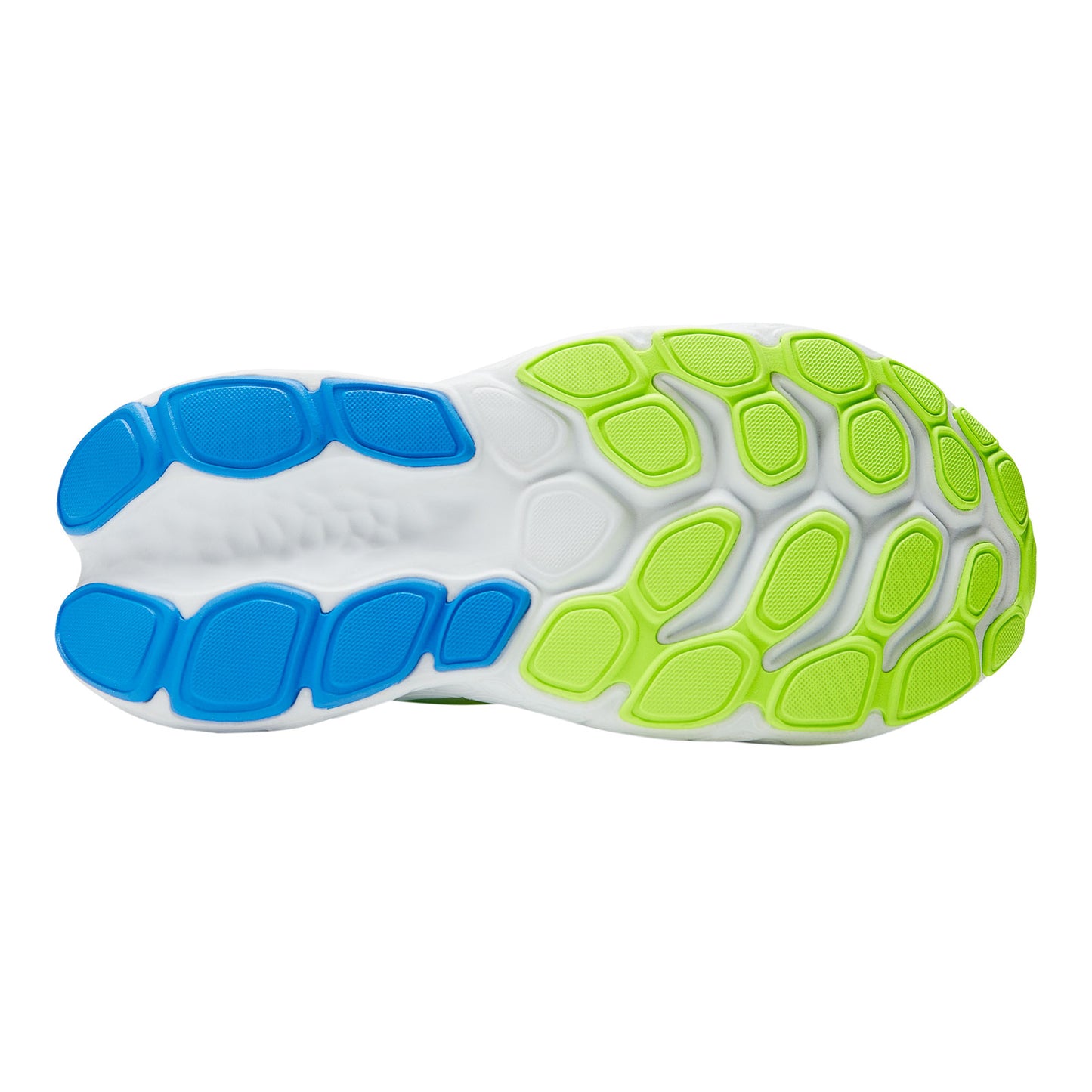 Peltz Shoes  Women's New Balance Fresh Foam More v4 Running Shoe WHITE /BLUE /YELLOW WMORWT4