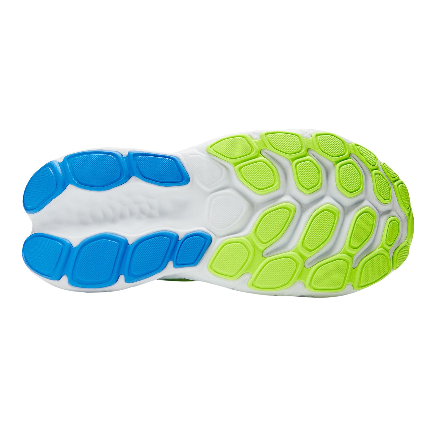 Peltz Shoes  Women's New Balance Fresh Foam More v4 Running Shoe WHITE /BLUE /YELLOW WMORWT4