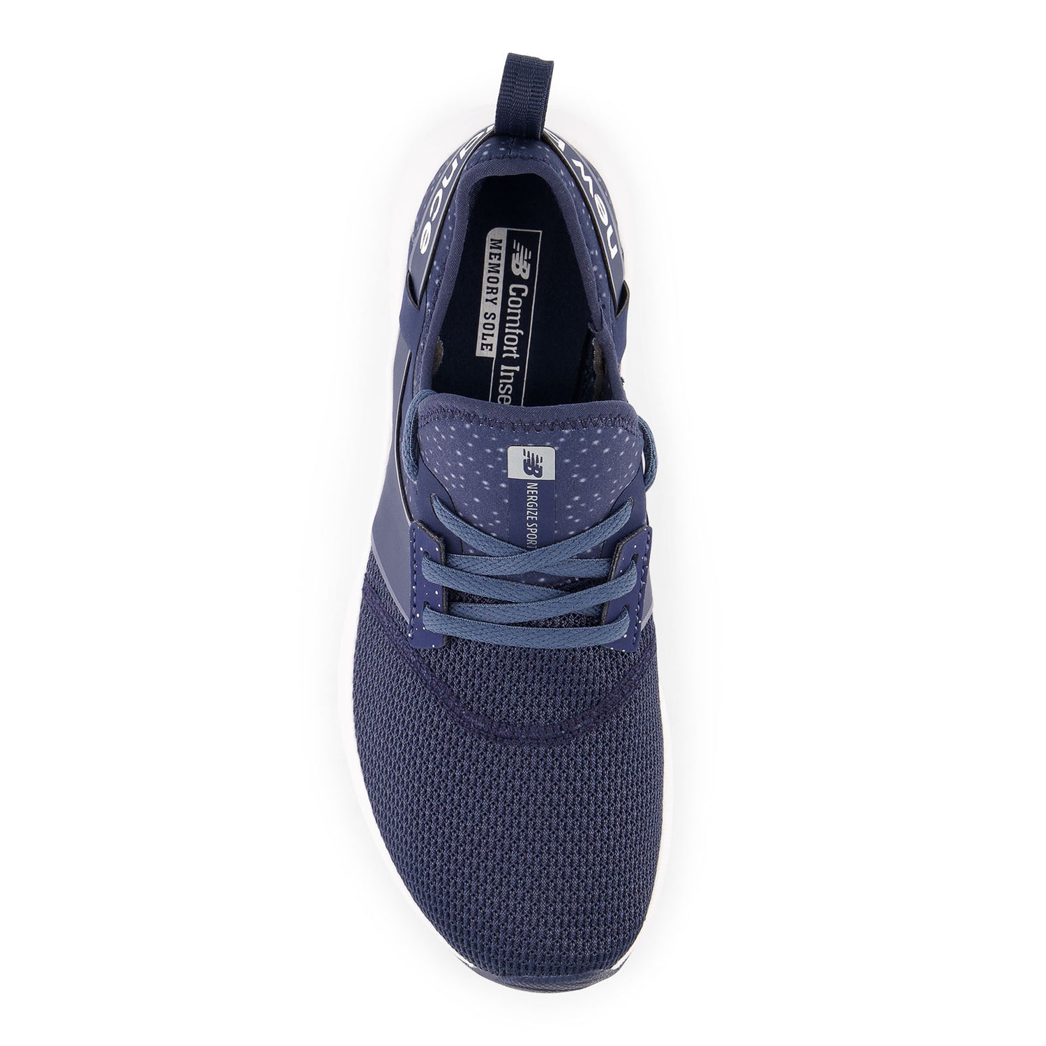 Peltz Shoes  Women's New Balance Nergize Sport v1 Training Shoe NAVY SILVER WNRGSCN1