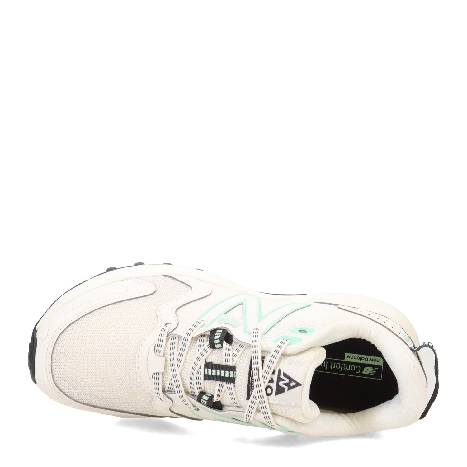 Peltz Shoes  Women's New Balance 410V7 Trail Running Shoe WHITE YELLOW MINT WT410TW7