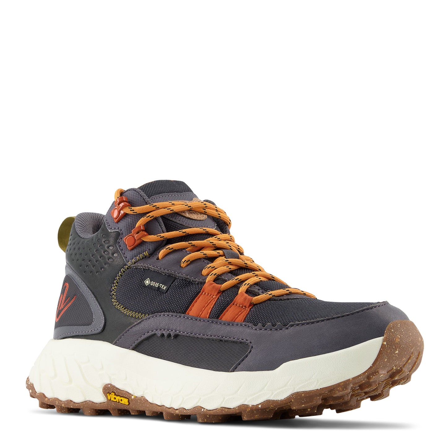 Peltz Shoes  Women's New Balance Fresh Foam X Hierro Mid Trail Running Shoe Black Magnet Marigold WTHIMCCE
