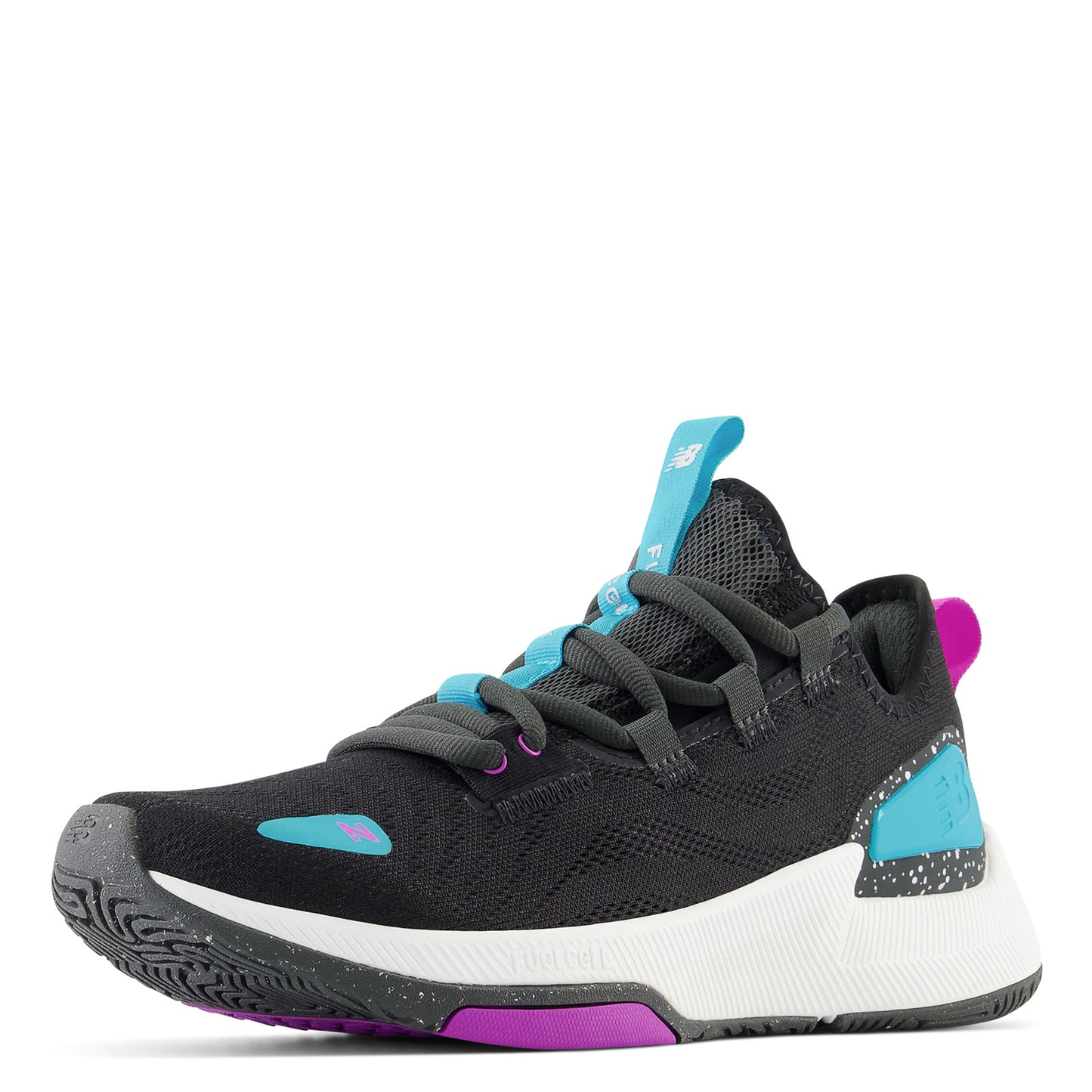 Peltz Shoes  Women's New Balance FuelCell Trainer v2 Sneaker BLACK / BLUE WXM100A2