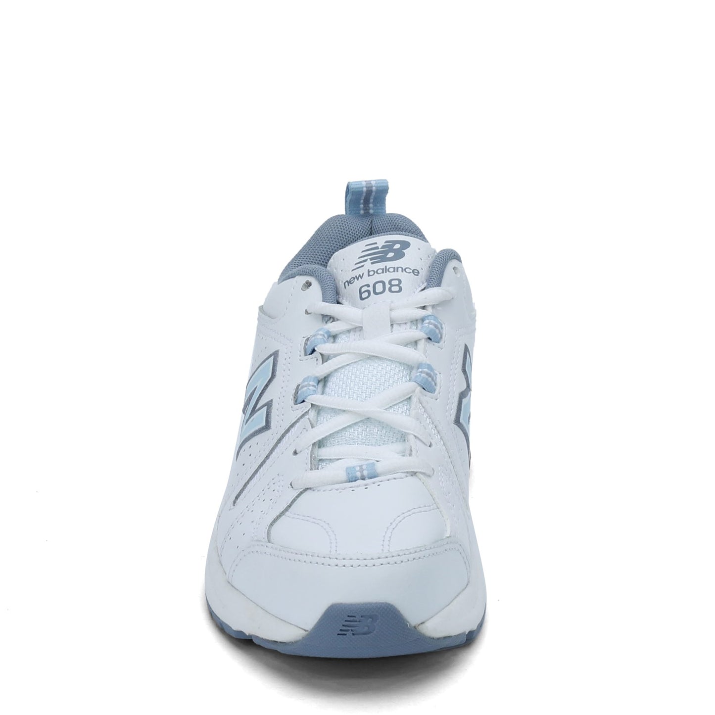 Peltz Shoes  Women's New Balance 608V5 Crosstraining Sneaker WHITE BLUE WX608WB5