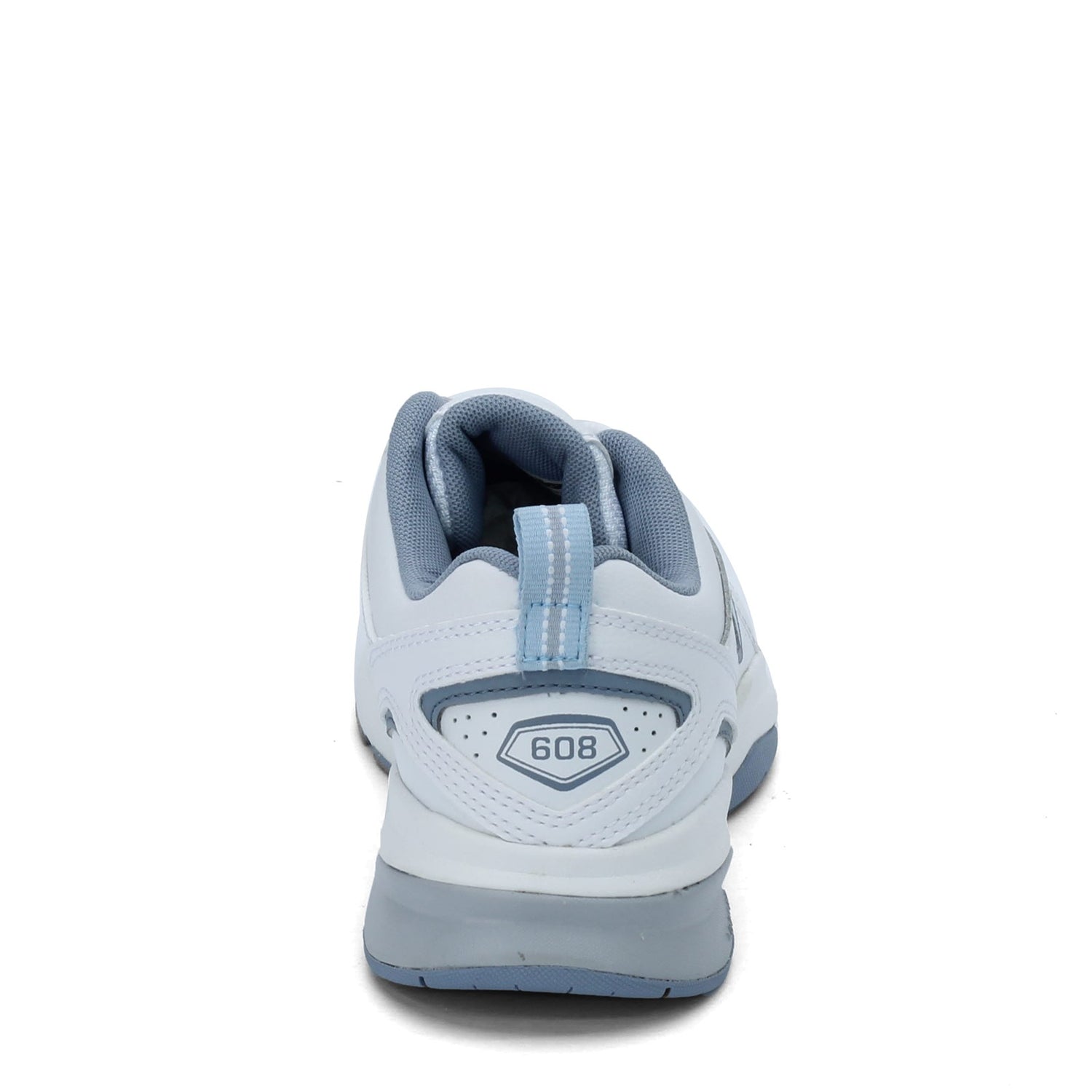 Peltz Shoes  Women's New Balance 608V5 Crosstraining Sneaker WHITE BLUE WX608WB5