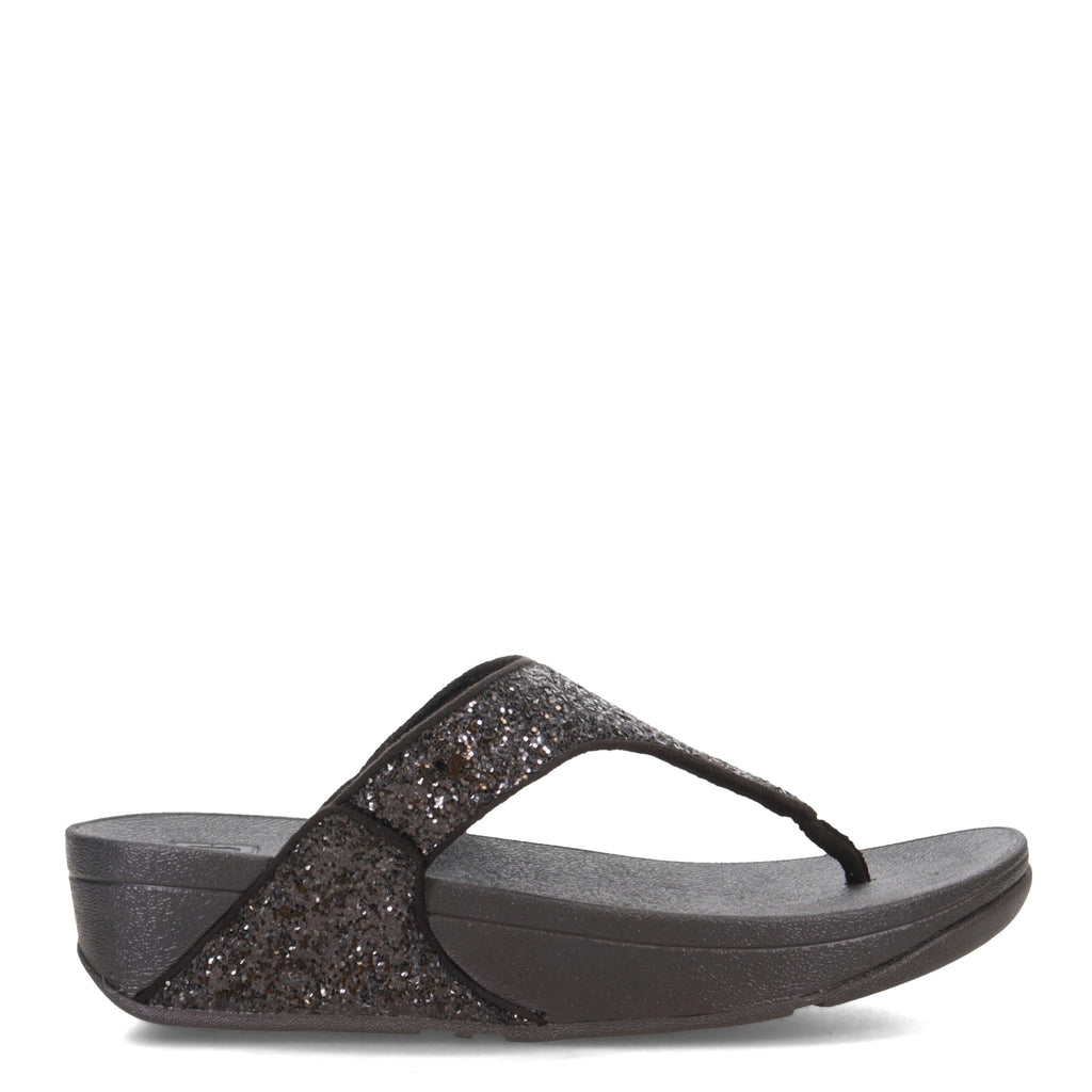 Women's FitFlop Lulu Glitter Thong Sandal BLACK GLITTER X03-339