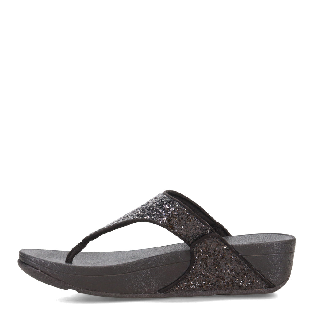 Women's FitFlop Lulu Glitter Thong Sandal BLACK GLITTER X03-339