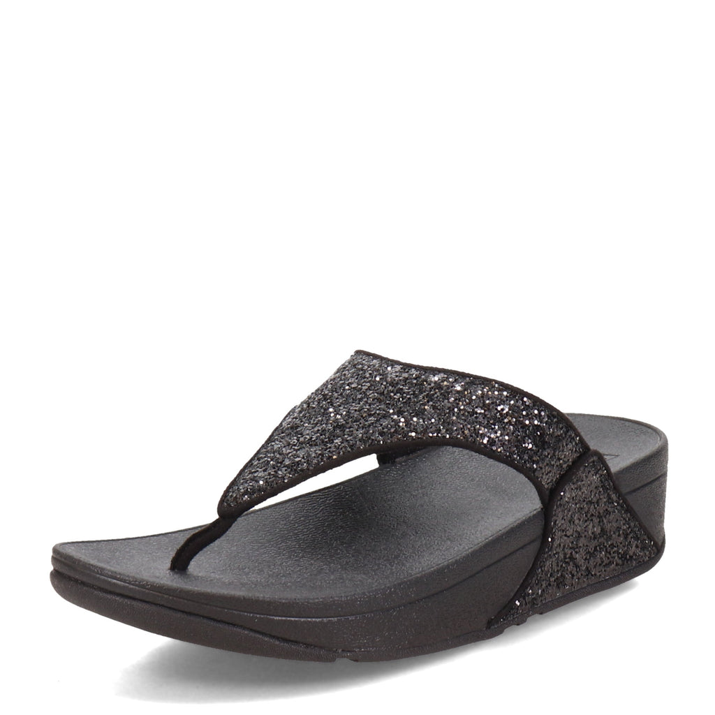 Women's FitFlop Lulu Glitter Thong Sandal BLACK GLITTER X03-339