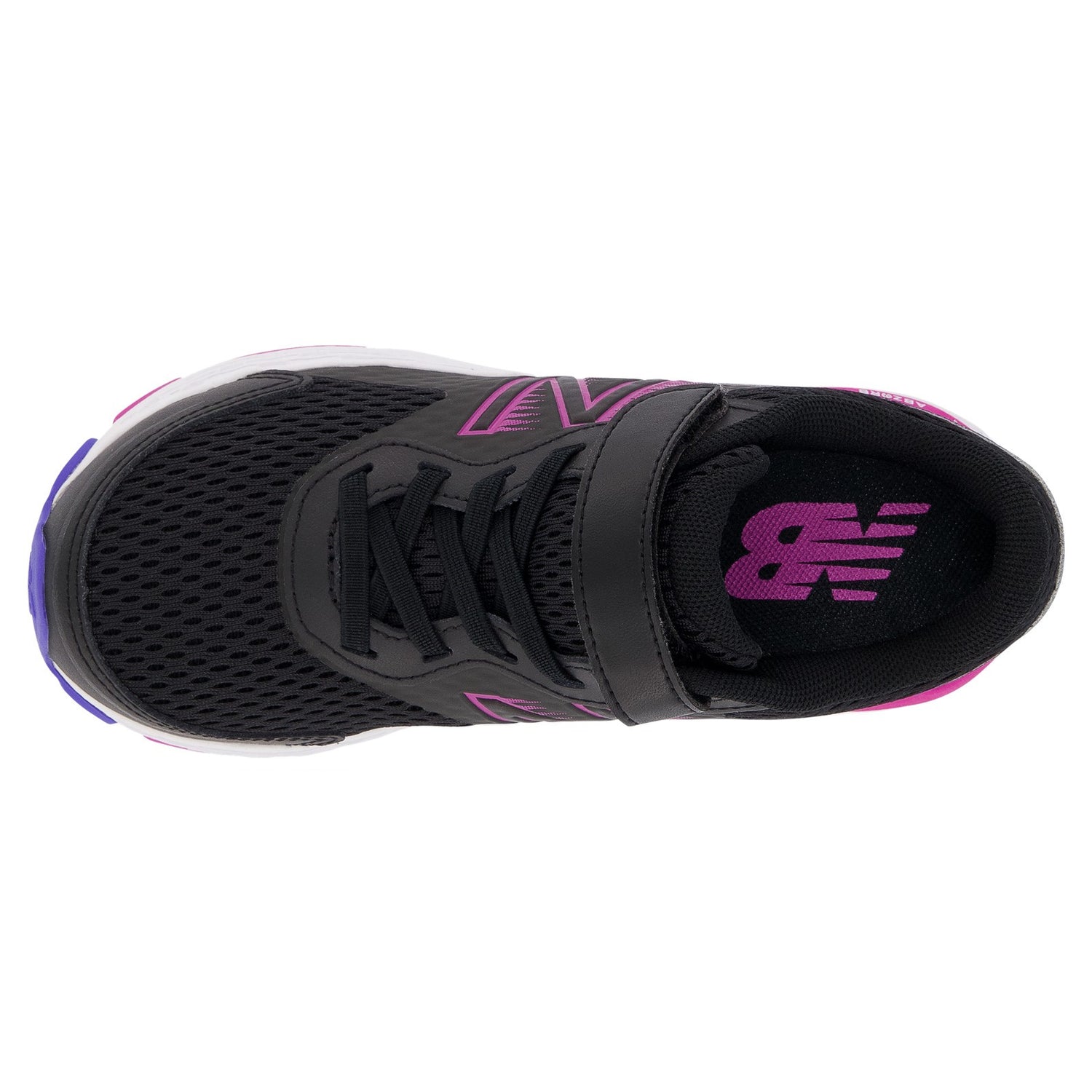 Peltz Shoes  Girl's New Balance 680v6 Sneaker - Little Kid BLACK MAGENTA YA680BP6