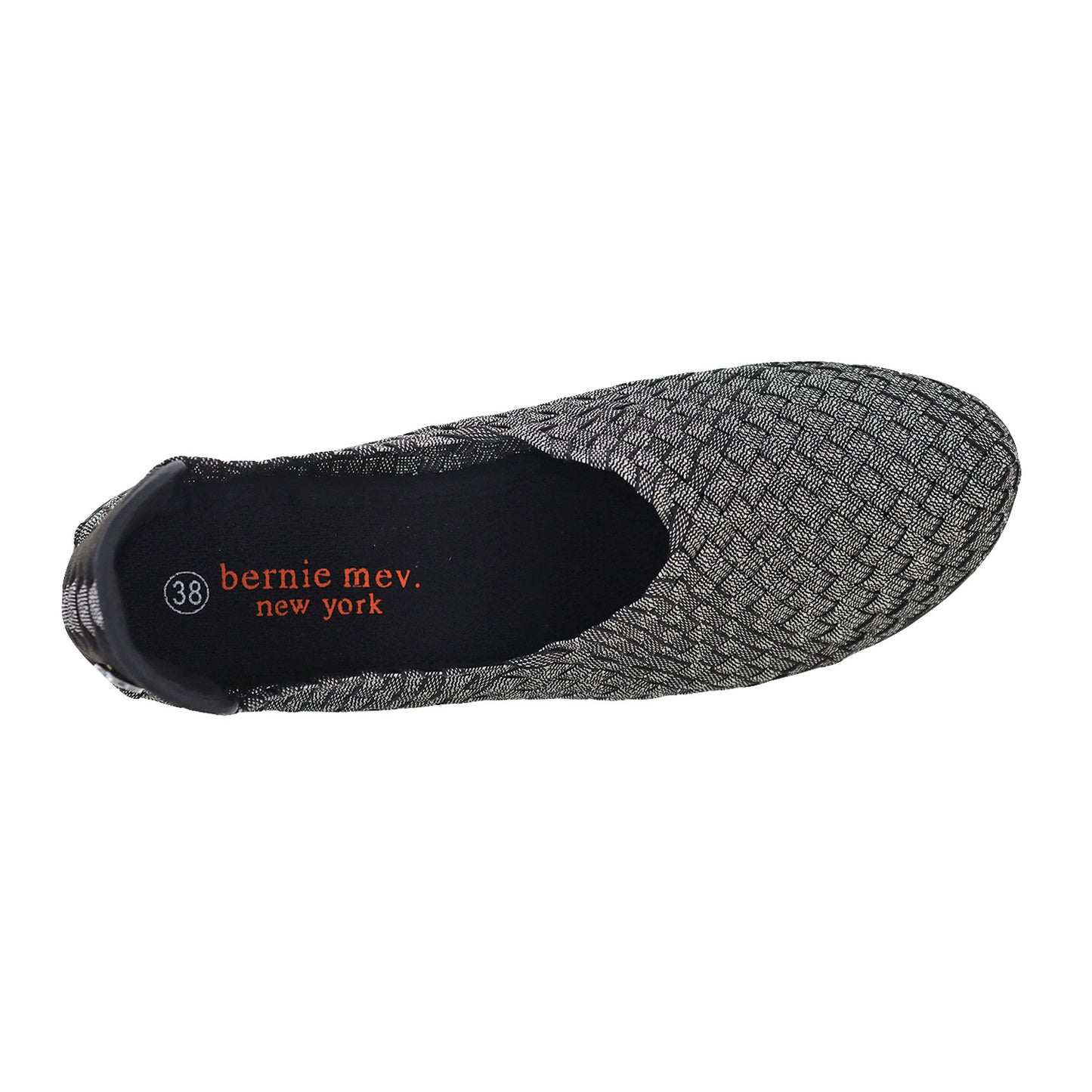 Peltz Shoes  Women's Bernie Mev Yael Fly Slip-On BLACK SHIMMER YAEL FLY BSHIM