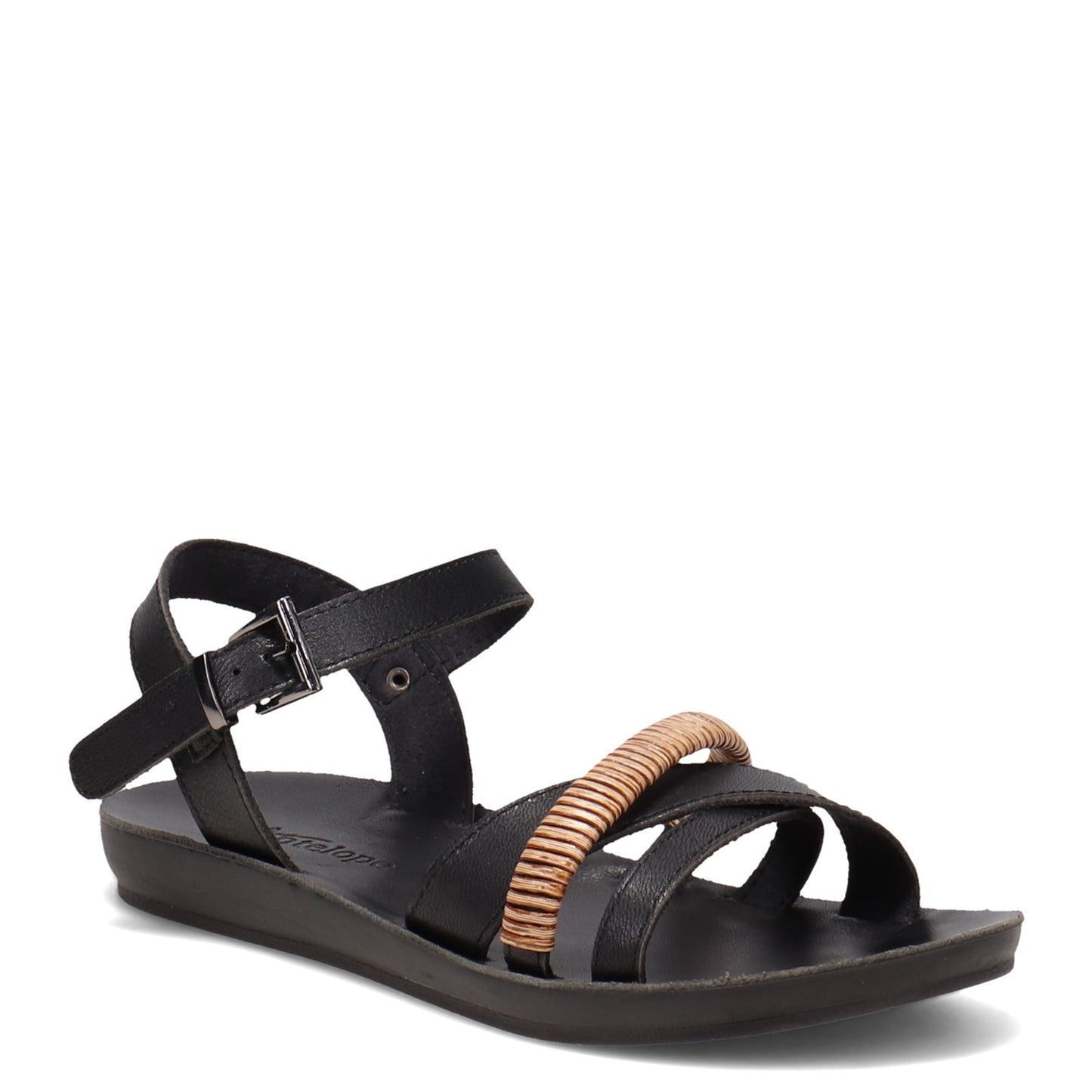 Peltz Shoes  Women's Antelope Yancy Sandal BLACK YANCY-BLACK