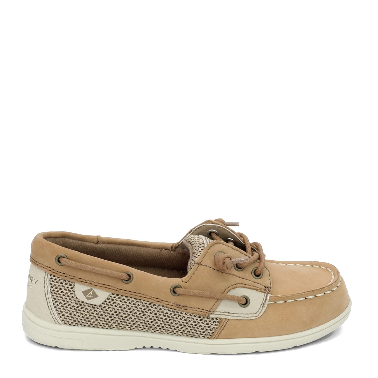 Peltz Shoes  Girl's Sperry Shoresider Jr Boat Shoe - Little Kid & Big Kid LINEN YG57681A