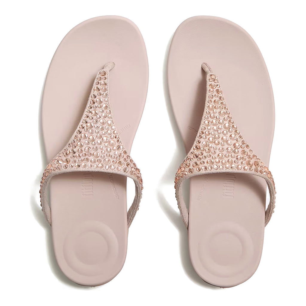 Women's FitFlop Solay Crystal Thong Sandal NUDE ROSE A5X-C53