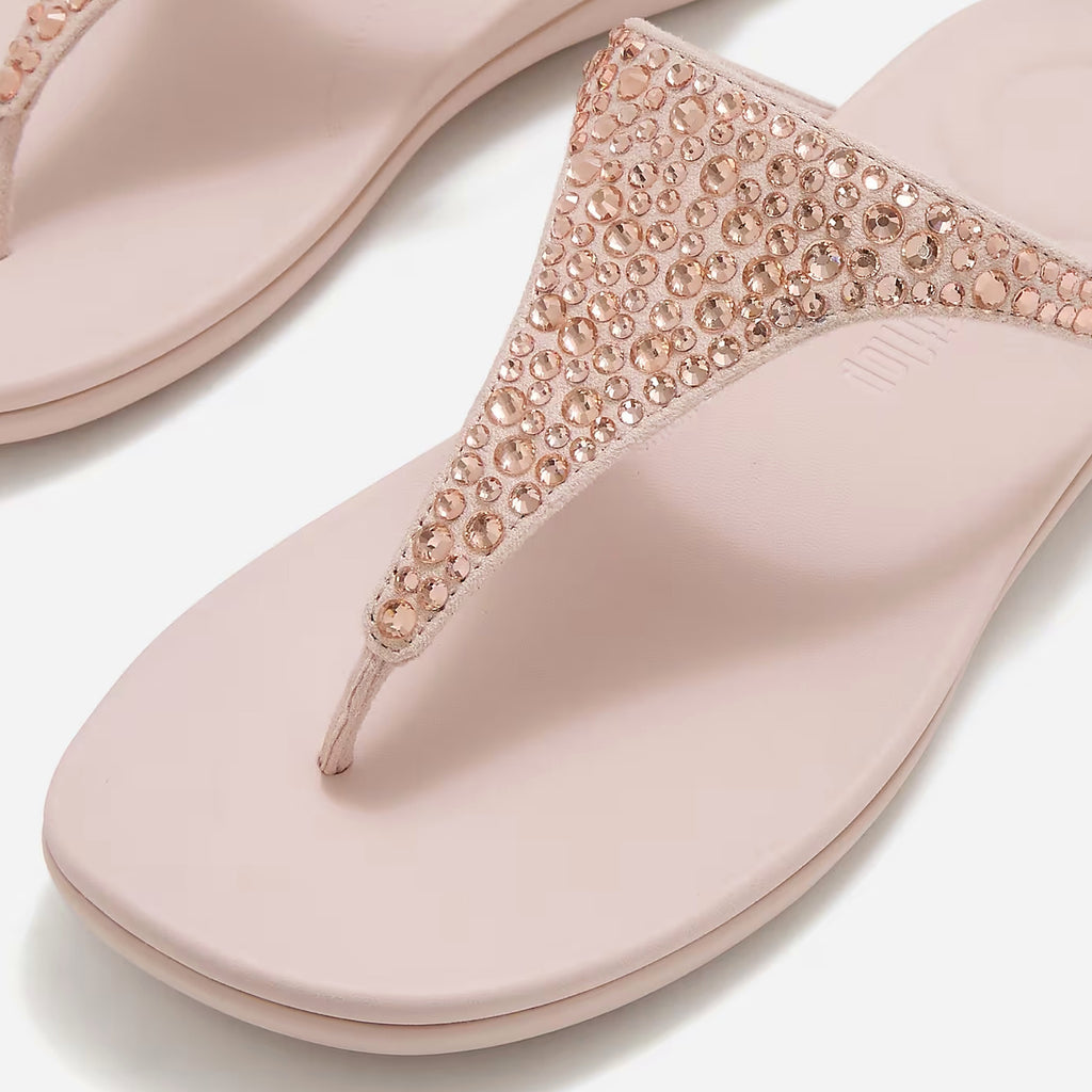 Women's FitFlop Solay Crystal Thong Sandal NUDE ROSE A5X-C53