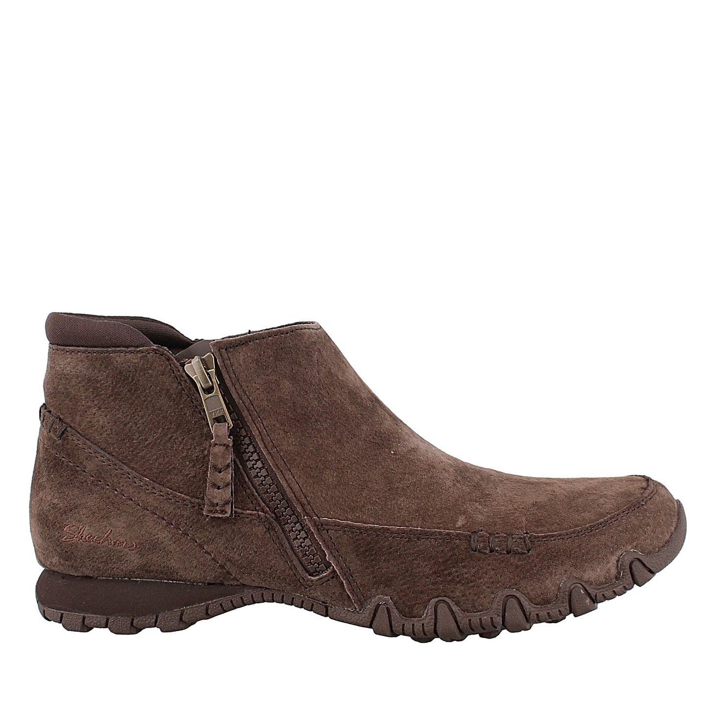 Peltz Shoes  SKECHERS WOMENS USA BIKERS ZIPPIEST ANKLE BOOTIES