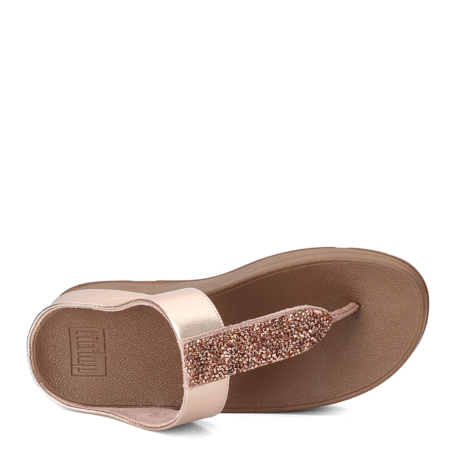 Peltz Shoes  Women's FitFlop Sparklie Crystal Toe Post Thong Sandal