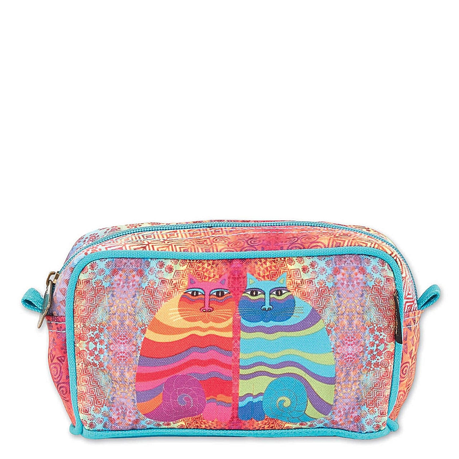 Peltz Shoes  Women's Laurel Burch Rainbow Felines Cosmetic Bag